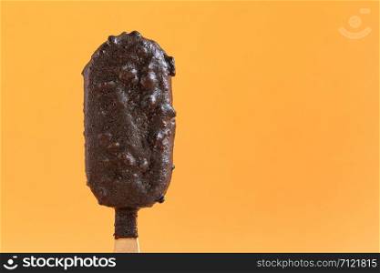 Ice cream sticks isolated on a yellow background