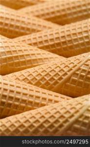 Ice cream wafer cones empty new and clean background