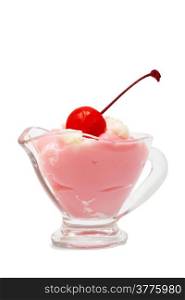 ice cream with a cherry on a white background