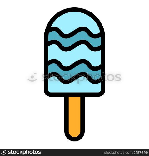 Ice cream with a stuffing icon. Outline ice cream with a stuffing vector icon color flat isolated. Ice cream with a stuffing icon color outline vector