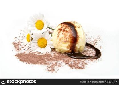 Ice cream with Chocolate decoration