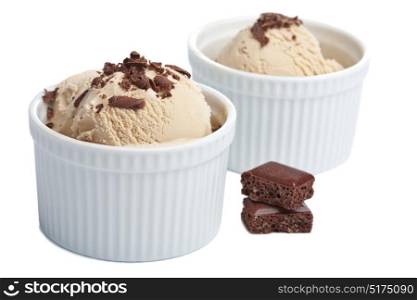 ice cream with chocolate isolated