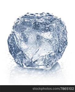 Ice cube isolated on white.