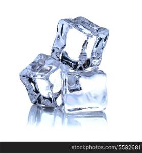 Ice cube isolated on white background cutout