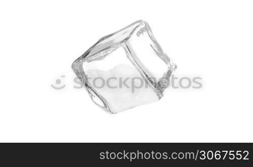 Ice cube on white background