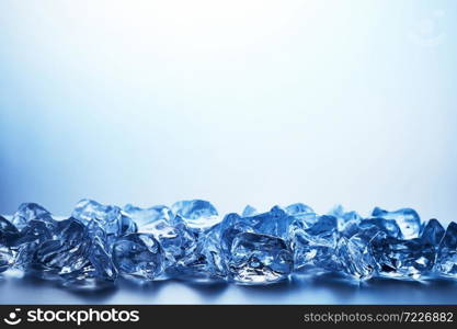 ice cubes on blue background.. ice cubes.