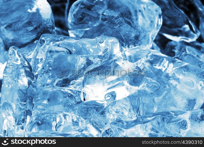 ice cubes very close up