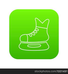 Ice hockey skate icon green vector isolated on white background. Ice hockey skate icon green vector