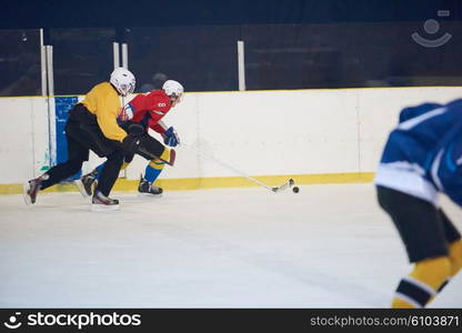 ice hockey sport players in action, business comptetition concpet