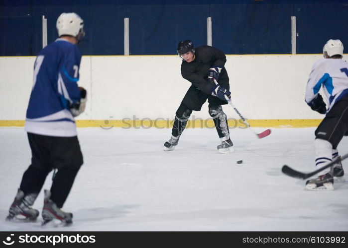 ice hockey sport players in action, business comptetition concpet