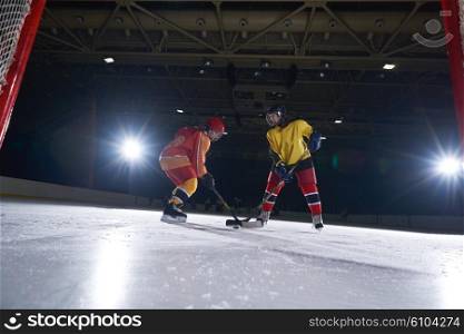 ice hockey sport players in action, business comptetition concpet, teen girls on training