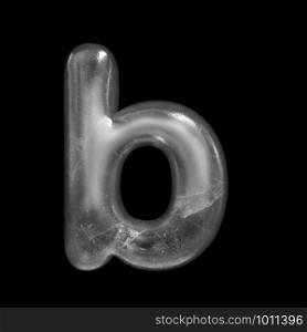 Ice letter B - Small 3d Winter font isolated on black background. This alphabet is perfect for creative illustrations related but not limited to Nature, Winter, Christmas...