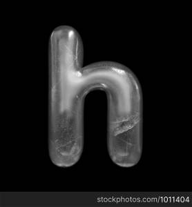 Ice letter H - Small 3d Winter font isolated on black background. This alphabet is perfect for creative illustrations related but not limited to Nature, Winter, Christmas...