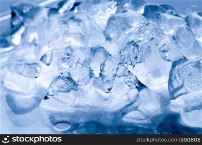 Ice melts in studio, global warming concept