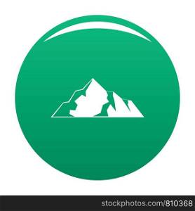 Ice mountain icon. Simple illustration of ice mountain vector icon for any design green. Ice mountain icon vector green