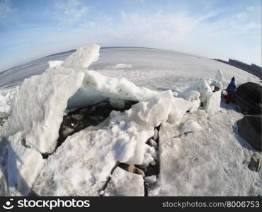 ice on the lake