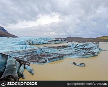 Ice rocks floating on Jokulsarlon lagoon in Iceland