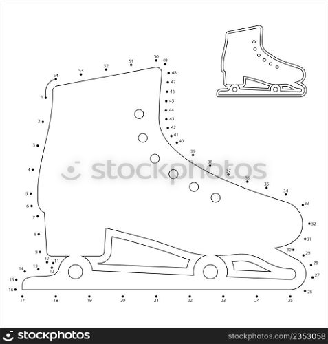 Ice Skate Icon Dot To Dot, Ice Skating Icon, Sport Icon Vector Art Illustration