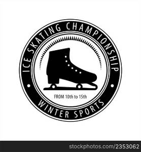Ice Skate Icon, Ice Skating Icon, Sport Icon Vector Art Illustration