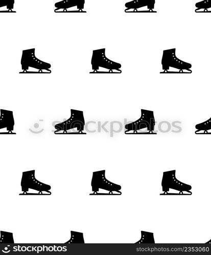 Ice Skate Icon Seamless Pattern, Ice Skating Icon, Sport Icon Vector Art Illustration