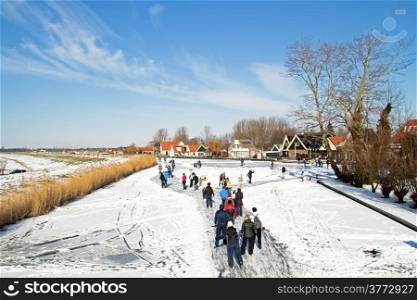 Ice skating in the countryside from the Netherlands