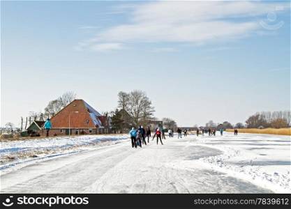 Ice skating in the countyside from the Netherlands
