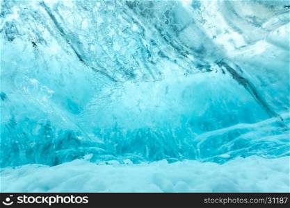 Ice wall background in Cave Iceland at Vatnajokull Glacier Jokulsarlon Nationa Park