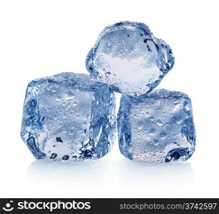 Ice with drops isolated on a white background