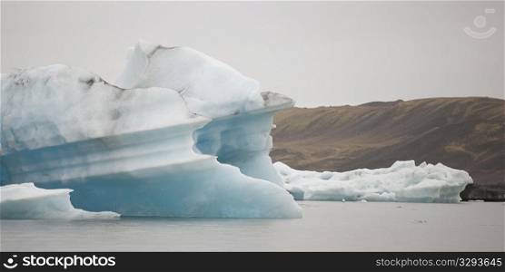 Icebergs floating in the ocean