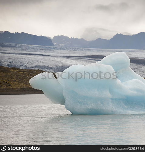 Icebergs floating in the ocean