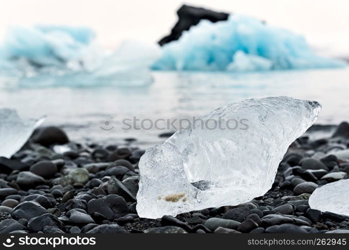 Icebergs in the Jokulsarlon's lake near Vatnajokull glacier, Iceland. Icebergs in the Jokulsarlon's lake, Iceland