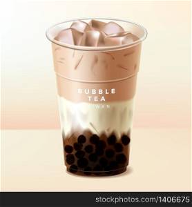 Iced Black or Brown Sugar Taiwan Boba Bubble Tea or Milk Tea