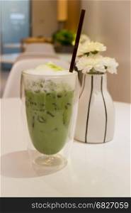 Iced Matcha Green Tea Latte, stock photo