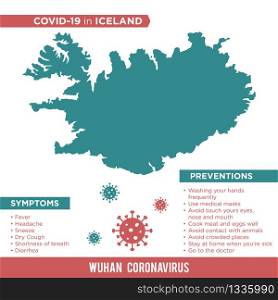 Iceland Europe Country Map. Covid-29, Corona Virus Map Infographic Vector Template EPS 10.