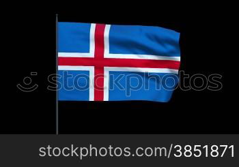 Iceland Flag Waving, Seamless Loop