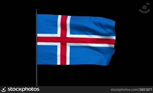 Iceland Flag Waving, Seamless Loop