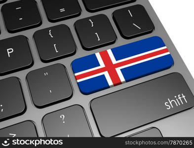 Iceland keyboard image with hi-res rendered artwork that could be used for any graphic design.. Iceland