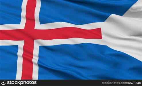 Iceland State Flag, Closeup View. Iceland State Flag Closeup