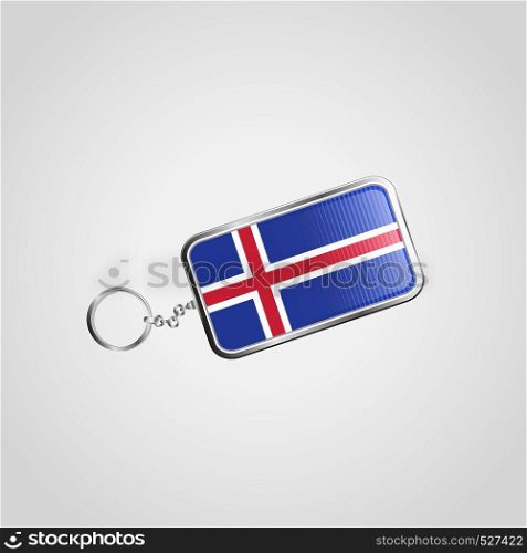 Iceland Vector KeyChain Design. Vector EPS10 Abstract Template background