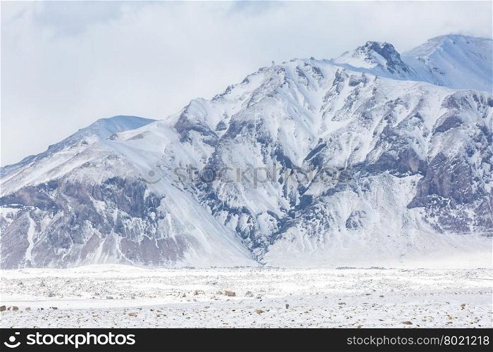 Iceland Winter landscape snow mountain