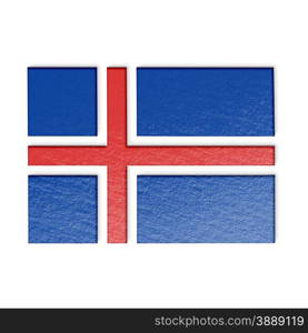 icelandic national flag isolated on white stylized illustration.