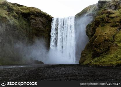Icelandic waterfall (Skogafoss)