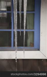 Icicles hanging in Vail, Colorado