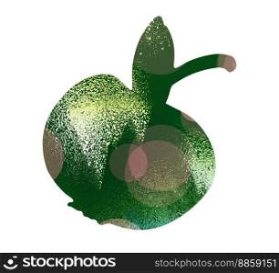 Icon apple colored green for decor, patterns, prints, web element for theme attribution. silhouette Apple with green background