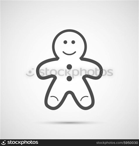 Icon Christmas gingerbread man for holiday season. Icon Christmas gingerbread man for holiday season.