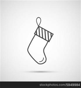 Icon Christmas sock for holiday season. Icon Christmas sock for holiday season.