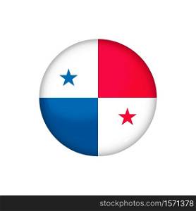 Icon flag of Panama . Round glossy flag. Vector illustration. EPS 10. Glossy flag icon ofPanama