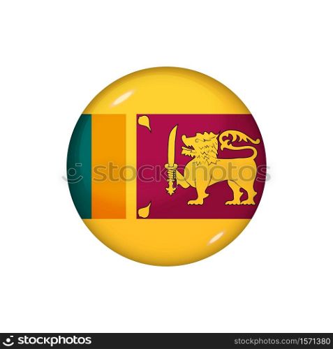 Icon flag of Sri Lanka . Round glossy flag. Vector illustration. EPS 10. Glossy flag icon ofSri Lanka