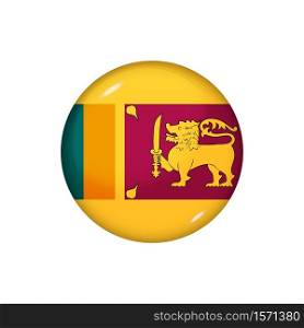 Icon flag of Sri Lanka . Round glossy flag. Vector illustration. EPS 10. Glossy flag icon ofSri Lanka