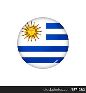 Icon flag of Uruguay . Round glossy flag. Vector illustration. EPS 10. Glossy flag icon ofUruguay
